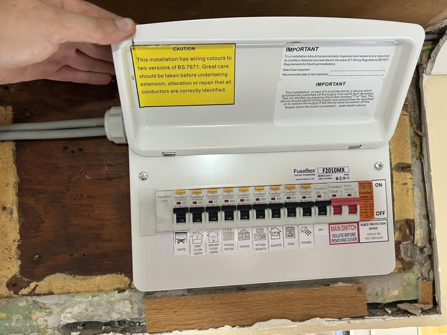 New FuseBox consumer unit fitted during a fuse box upgrade
